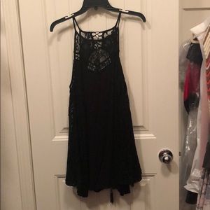Black boho lace dress